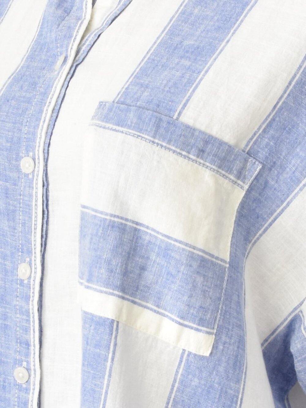 Maeve Anthropologie Bennet Linen Button Front Stripe Top - S - Picture 2 of 10